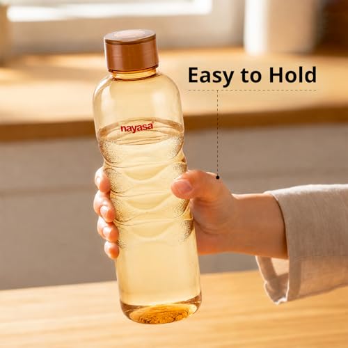 Image of Nayasa Revello (Set Pf 6) 1000 ML Pet Fridge Bottles- 1000 ML, Set Of 6, BPA Free, Rust Free, Ideal For Home, Kitchen, School, Office, Multicolor