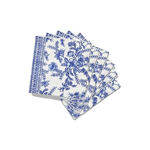 Coterie Blue Floral Paper Cocktail Napkins Cover