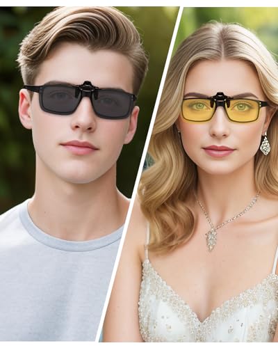 Image of TERAISE Polarized Clip on Sunglasses Over Prescription Glasses Anti-Glare UV400 for Men Women Driving Travelling Outdoor