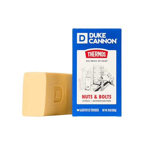 Duke Cannon Supply Co. Duke Cannon Naval Diplomacy Big Brick of Soap - Ocean Air and Mandarin Scent - 10oz Bar Soap for Men Long -Lasting - Triple-Milled - Moisturizing with Natural Oils - Supports U.S. Veterans
