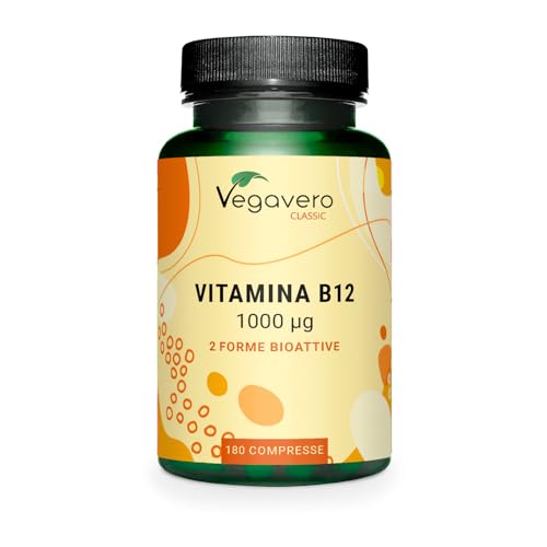 Vitamina B12 Naturale 1000 Mcg | Metilcobalamina + Adenosilcobalamina | L’Unica Senza Additivi Artificiali | Prodotta In Germania | Vegan | Vegavero®