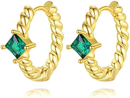 Gold Hoops Earrings for Women Girls,14k Gold Plated Jewellery Gifts for Girlfriend Sister Daughter