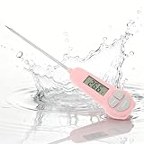 Digital Meat Thermometer Instant Read, Food Thermometer for Kitchen Oven Grill BBQ Smoker, Waterproof Probe for Cooking Grilling BBQ Baking Liquids Beef Turkey Chicken Steak Candy Temp Gauge (Pink)
