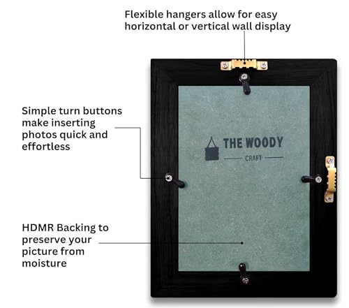 Image of Photo Frame 5x7 inch | Frame for Wall Decoration | Small Frames for Photos | Black Wooden Frame for Wall | Best for Living Room, Bedroom & Office, Gift for Friends (5x7 inch, Black)