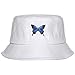 Produktbild PHILSP Unisex Summer Butterfly Embroidered Bucket Hat Harajuku Sunscreen Fisherman Cap White+Blue+Black