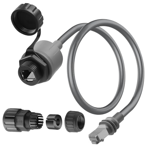QIANRENON V3 adapter Ethernet, wodoszczelny, do Starlink Gen 3 / mini na zewnątrz, wodoodporny, standardowe złącze V3 na gniazdo RJ45, konwerter sieciowy Cat6a 1000 Mbps, 0,5 m