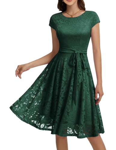 Image of MUADRESS Women's Lace Cocktail Wedding Party Dress | Wedding Guest Ready,Homecoming Event Style,Bridal Shower Outfit,Dinner Date Look,Tea Party Occasion,Birthday wear
