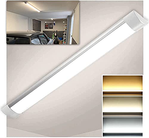 Lintry LED-Lattenleuchte, integriertes, dimmbares Röhrenlicht, 600 W, 36 W, energiesparendes LED-Licht für Garage, Schrank, Küche, Bad, Wand, Kleiderschrank, Hauswirtschaftsraum, Schuppen Cover