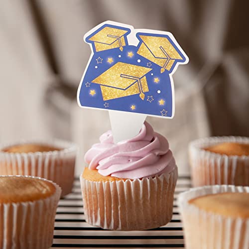 Didiseaon Topo De Bolo De Formatura 2023 Boné De Formatura Turma De 2023 Parabéns Cupcake Topper Ape