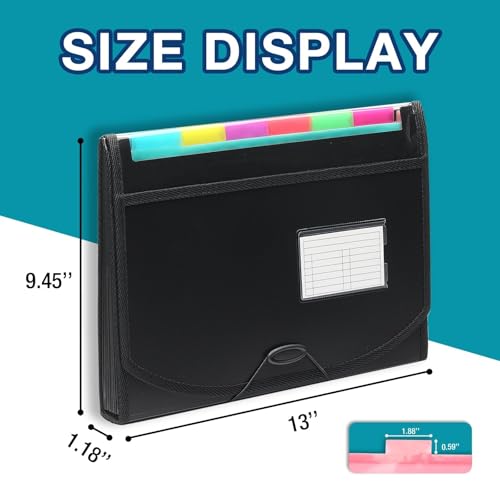 H4D Accordion File Organizer, 13 Pocket Expanding File Folder with Labels for Documents, Letter Size, 1 Pack - Thumbnail 2