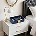 MEIBOOCH PU Leather Valet Tray with Gold Accent, Decorative Nightstand Organizer Desk Trays Cologne Organizer for Men - Key Bowl Vanity Trinket Tray for Dresser Bedside Entryway Table (Navy Blue)