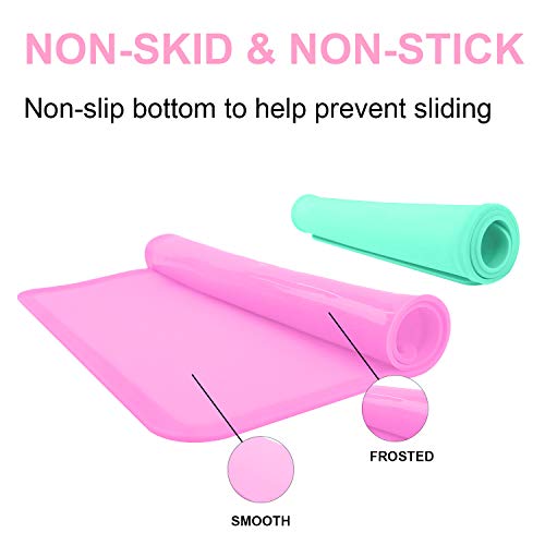 Non-Slip Kids Baby Toddlers Placemats, Large Silicone Sheets For Crafts Liquid Resin Jewelry Casting Molds Mat, Multi-Purpose Silicone Placemats, 2Pack - Baby Purple & Green #TOP3