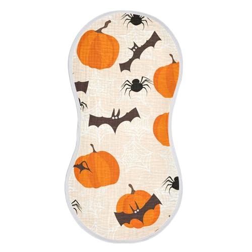 Baby Burp Cloths, Soft Absorbent Burping Cloths for Babies, Cotton Milk Spit Up Rags, Large Size for Newborns, Baby Boys and Girls (Cute Bat Halloween)