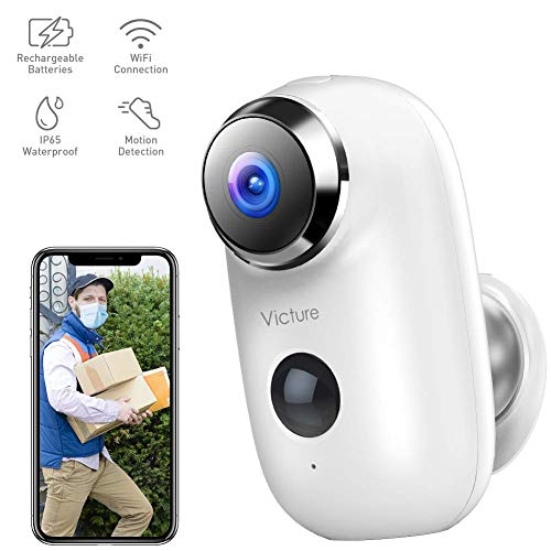 Victure 1080P Home Wireless Security Camera Outdoor Rechargeable Battery Powered Camera with 2-Way Audio PIR Motion Detection IP65 Waterproof and Night Vision