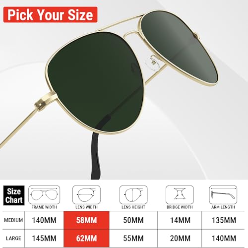 Image of Pro Acme Aviator Sunglasses for Men Women Classic Polarized UV400 Protection