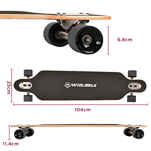 Longboard WIN.MAX Skateboard aus 7-lagigem Ahornholz