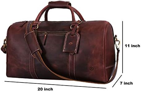 Leather Travel Duffle Bag with Toiletry Dopp Kit | Gym Sports Bag Airplane Luggage Carry-On Bag | Gift for Father's Day By Aaron Leather Goods (Walnut) 8 Leather Travel Duffle Bag with Toiletry Dopp Kit | Gym Sports Bag Airplane Luggage Carry-On Bag | Gift for Father's Day By Aaron Leather Goods (Walnut)