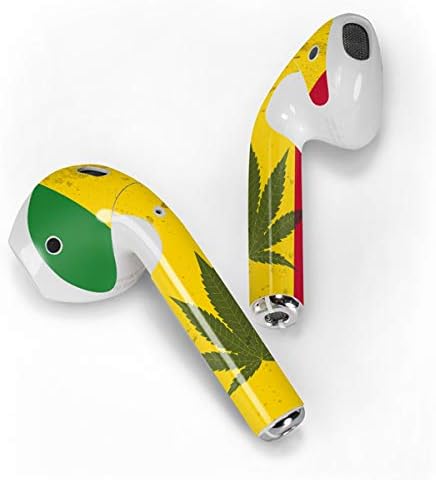 Skinit Decal Audio Skin Compatible with Apple AirPods 2 - Marijuana Rasta Flag Design