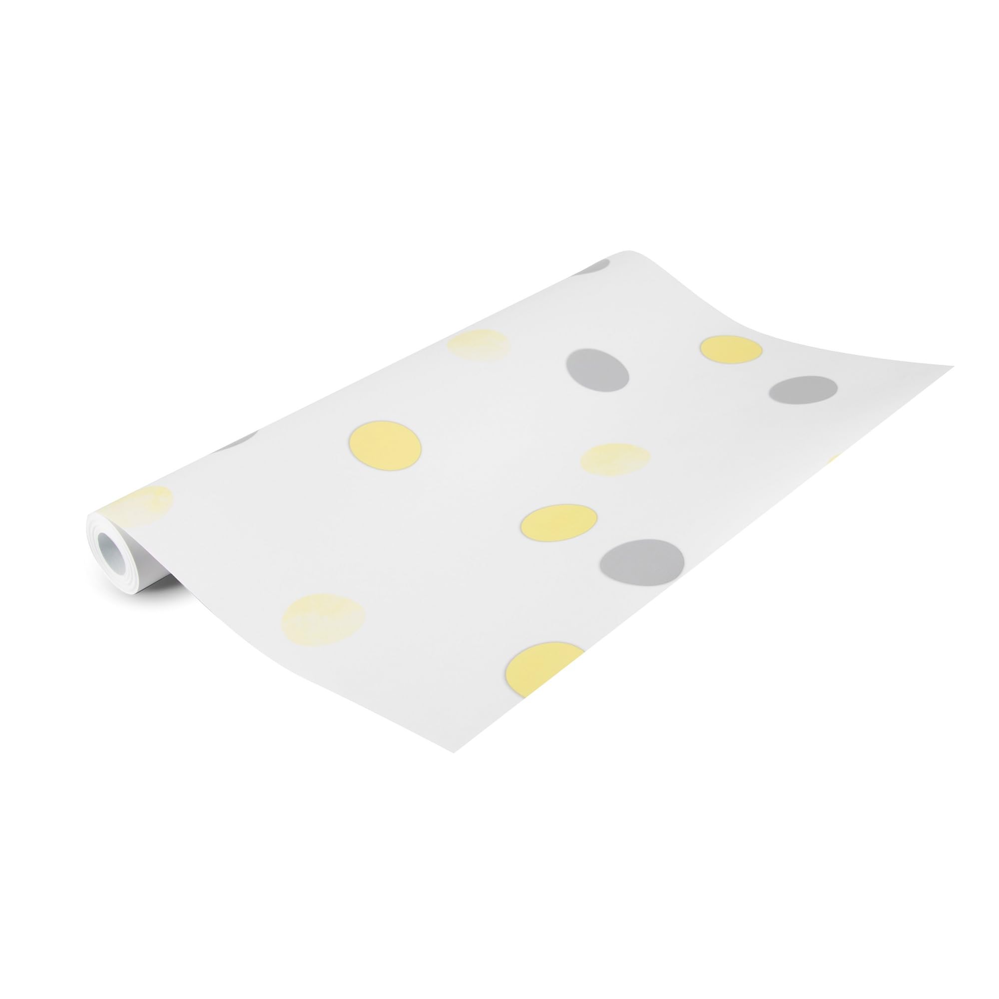 Papier peint à pois jaune décoration murale intissée salon moderne