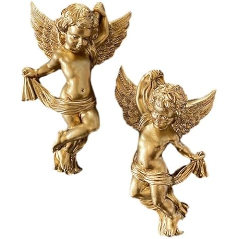 1 Pair Cherub Angel Resin Wall Hanging Sculpture Cover