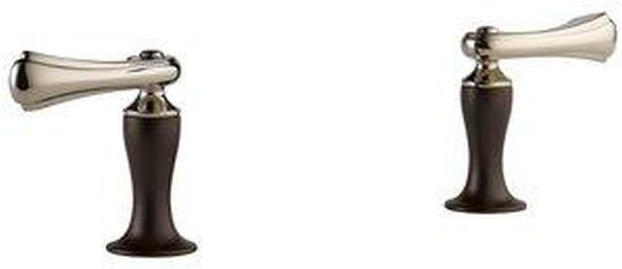 Brizo HL5385-PNCO Charlotte Cocoa Bronze Polished Nickel Metal Blade Lavatory Handle Kit (Pair)