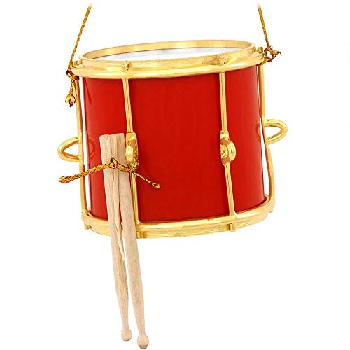 Broadway Gifts Red Marching Drum Christmas Tree Ornament 2 inches - Musical Instrument Ornament - Gift for Drummers