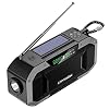 J 5000mAh Draagbare Noodradio Bluetoooth-luidspreker,Opladen op Zonne-energie,Handslinger en Batterijvoeding,SOS-alarm,Bewegingssensorinstelling,AM/FM en Zaklamp voor Noodgevallen Buitenshuis
