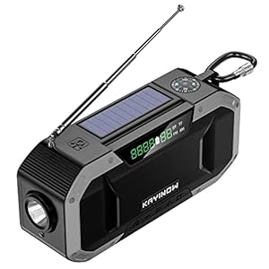 J 5000mAh Draagbare Noodradio Bluetoooth-luidspreker,Opladen op Zonne-energie,Handslinger en Batterijvoeding,SOS-alarm,Bewegingssensorinstelling,AM/FM en Zaklamp voor Noodgevallen Buitenshuis