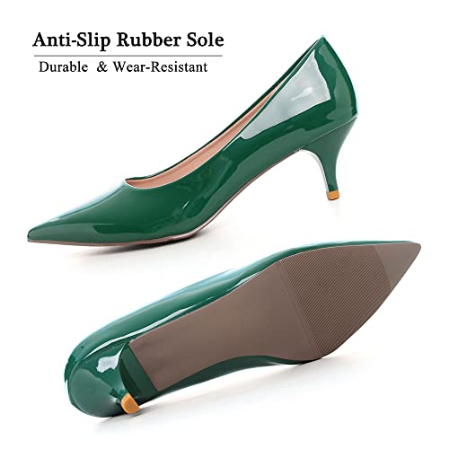 Image of Women's Low Kitten Heel Pumps Classic Fashion Dress Pumps Simple Heeled Shoes for Office Work