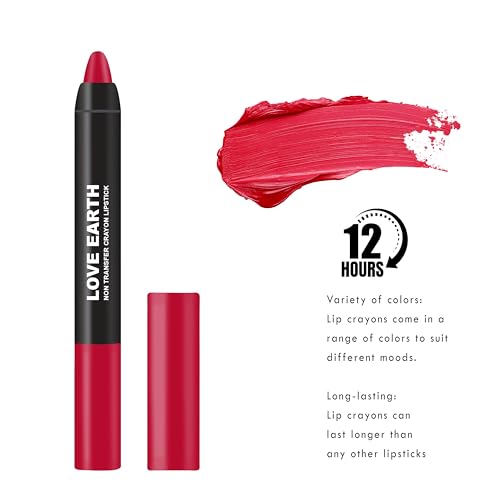 Image of Love Earth Non-Transfer Crayon Lipstick-Firewood | Lightweight & Longlasting, Smudge Proof, Transferproof, Matte | Up to 12 Hours Stay - 3.5g