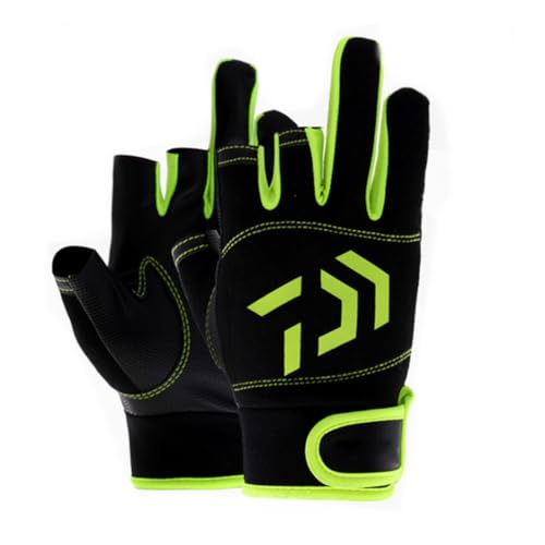 Guantes de pesca con caña y deportes acuáticos antideslizantes de 3 dedos