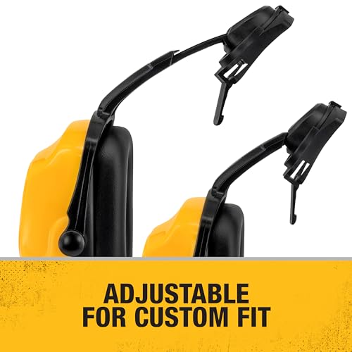 Image of DEWALT DPG660 Yellow with Black Earcups Dielectric Expandable NRR 25 Cap Mount Earmuff