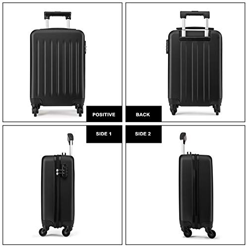 Kono Carry On Suitcase 19 Inch Hardside Carry On Luggage Small Suitcase With Spinner Wheels Lightweight Rolling Cabin Suitcase For Airplanes Travel(Black) #TOP4