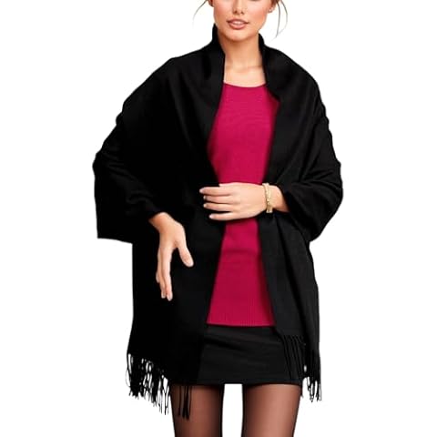 Novawo Wool Shawl Large Thick Pashmina Travel Blanket Scarf Winter Wraps for Women Cover