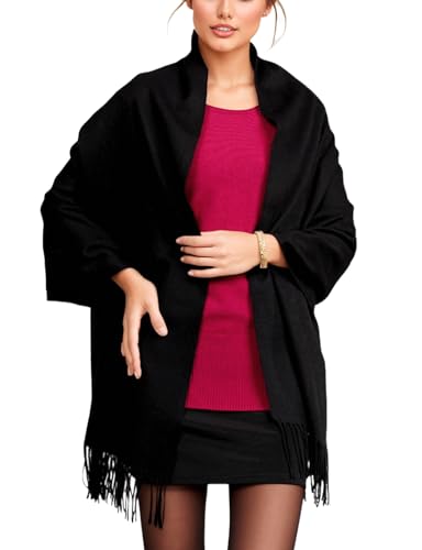 Novawo Wool Shawl Large Thick Pashmina Travel Blanket Scarf Winter Wraps for Women