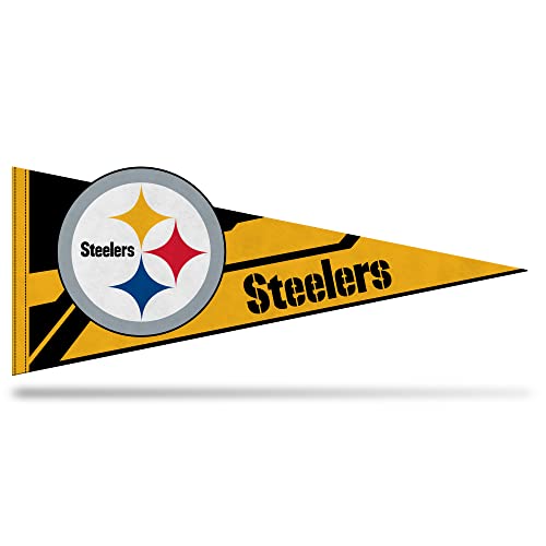 Rico Industries NFL Football Pittsburgh Steelers Soft Felt Pennant - EZ to Hang - Home Décor (Game Room, Man Cave, Bed Room)