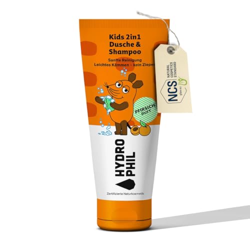 Champú y gel de ducha para niños 2 en 1 'Die Maus', cosmética natural, limpieza suave con ingredientes naturales, para pieles sensibles, para niños a partir de 3 años, compatibilidad cutánea