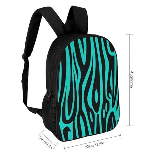 Green Zebra Skin Pattern Backpack Simple Leisure Travel Backpack Outgoing Daypack 17 Inch2