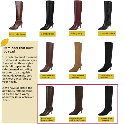wetkiss Knee High Boots for Women, with Kitten Heel and Pointed Toe Design, Classic and Sexy3