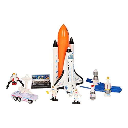 JohnToy- Space Shuttle - Juego de Mesa Grande con luz y Sonido, Multicolor (26055)