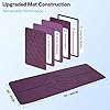 Gonex Yoga Mat with Alignment Lines for Women Men, Eco-Friendly TPE Mat Non Slip 1/4 Inch Thick Exercise Mat for Yoga Pilates and Fitness, Purple