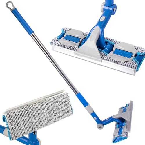 PARENCE.- Lavacristales telescópico con Microfibra y escobilla de Goma - Vidrio, Superficie, escobilla de Goma telescópica - 145 cm x 30 cm