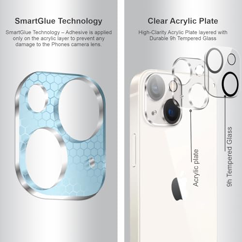 Image of SupCares Premium Camera Lens Protector Tempered Glass Compatible For iPhone 14 and iPhone 14 Plus With Installation Kit | Edge to Edge Coverage | Transparent | Pack of 2