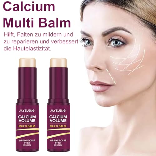 Calcium Multi Balm Stick, Korean Skincare Anti Aging Augencreme gegen Falten und Augenringe, Collagen Sticks Feuchtigkeitscreme Gesicht, Anti Falten Creme für Damen, Multifunktionale Augenbalsam 2PCS