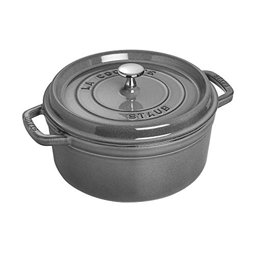 STAUB Cocotte en Fonte, Ronde 24 cm, 3,7 L, Gris Graphite