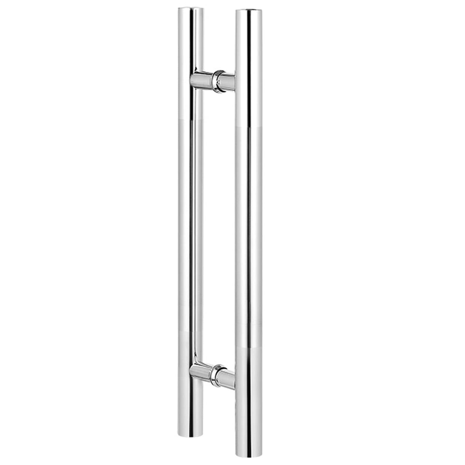 MXXQRHF Premium Sliding Shower Door Handle - 100cm Entry Glass Push Pull Handle, Double-Sided Round Bar Barn Door Pull for Bath & Office, Sleek Silver Finish