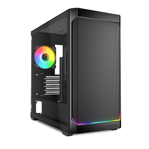 Sharkoon MK4W RGB Strip Black, mATX - Carcasa para PC