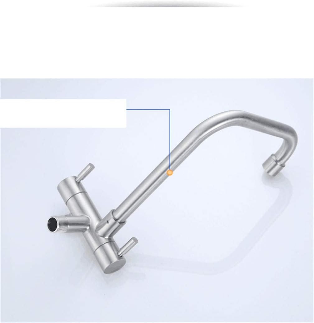 Kitchen Faucet Sus 304 Stainless Steel Into The Wall Horizontal Cold Faucet Spray Set Bidet Nozzle Double Control Faucet 360 Swivel,Brushed Nickel A(Brushed Nickel B)
