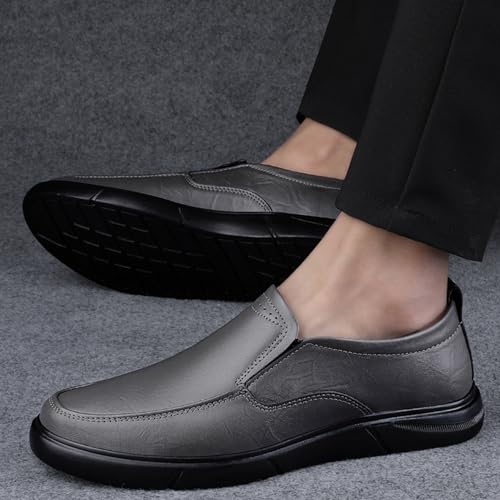 ADMLZQQ Men's Slip on Leather Lined Square Toe Dress Loafers Shoes for Casual Weekend Formal Work2