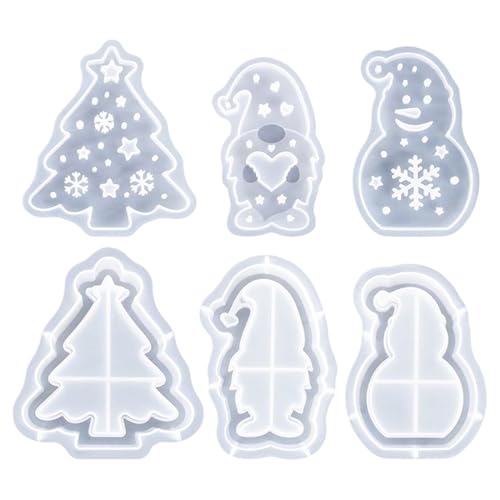 Moule de Noël en silicone 3D pour décoration de table et bougies en béton